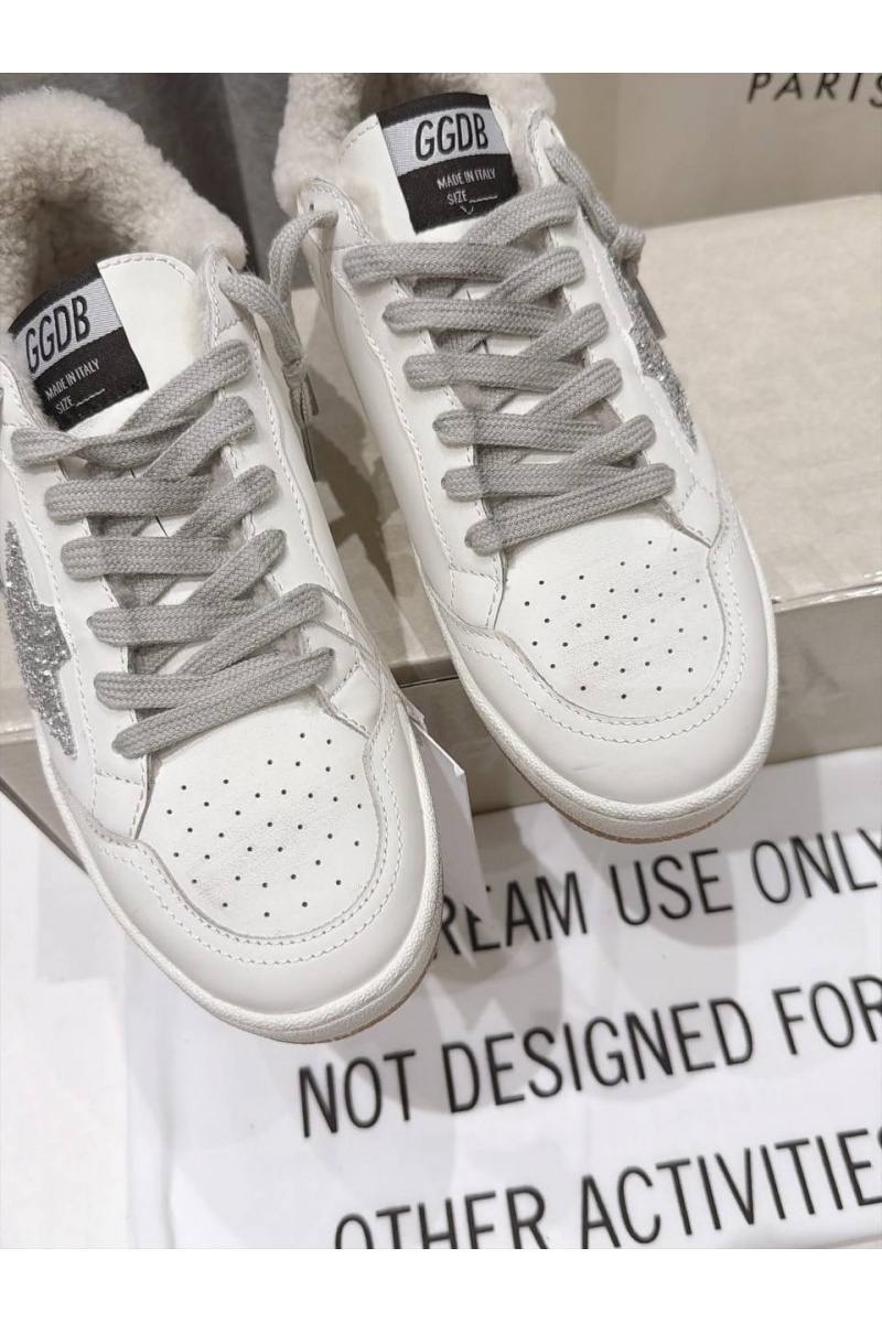 Designer Clothing Женские кожаные кроссовки с мехом Golden Goose Ball Star premium