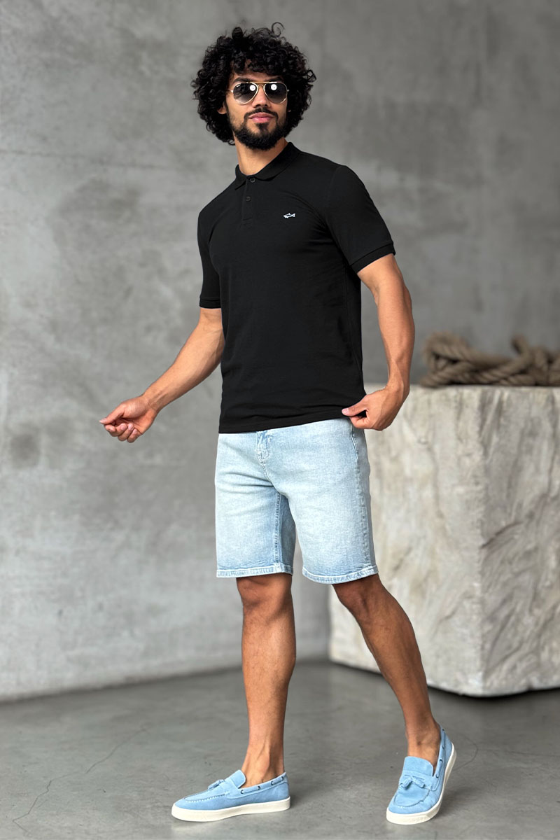 Paul & Shark Чёрное поло logo-embroidered