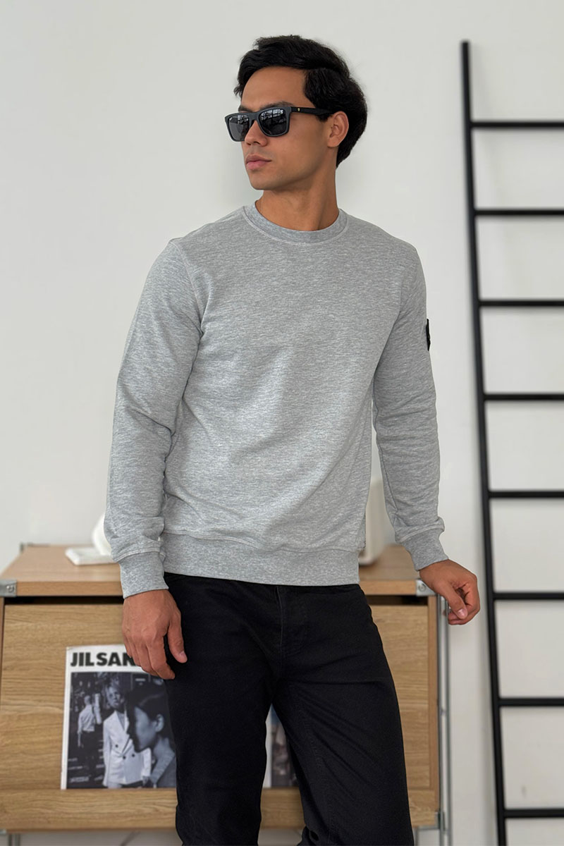 Stone Island Мужской свитшот серого цвета Compass-patch