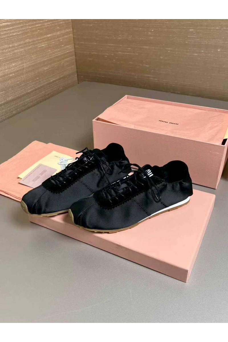 MIU MIU Женские кроссовки Plume Satin premium