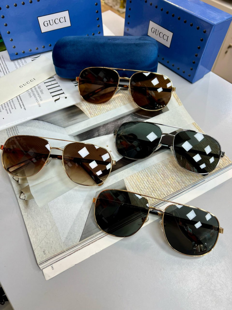Gucci Брендовые солнцезащитные очки авиаторы 