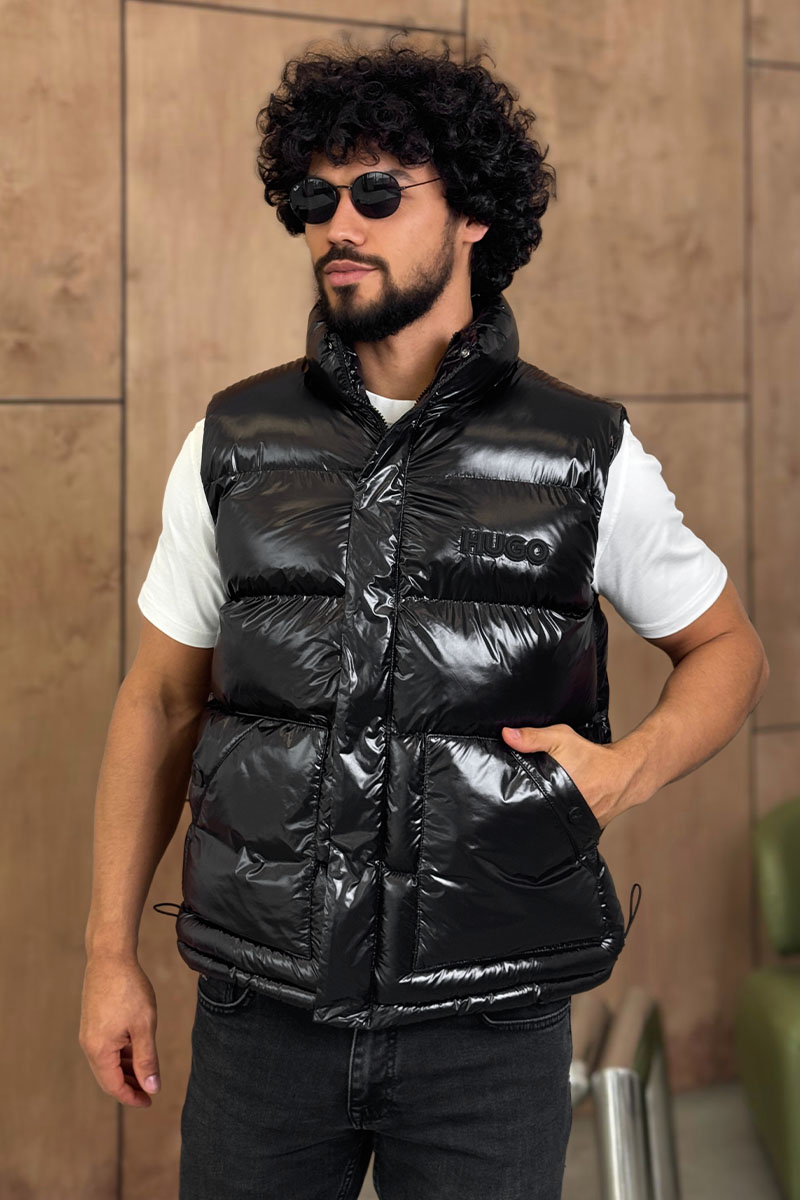 Hugо Воss Мужской чёрный жилет 