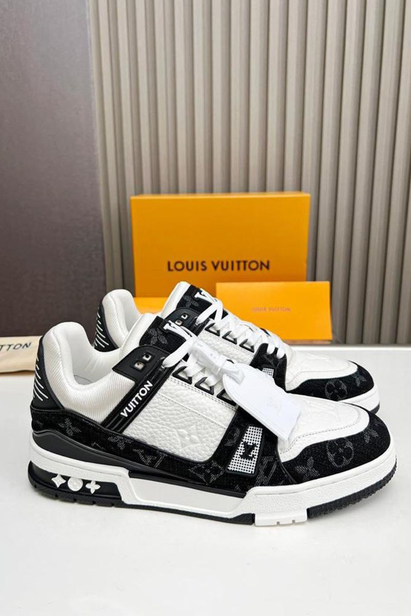 Lоuis Vuittоn Кожаные кроссовки Trainer Monogram - White / Black