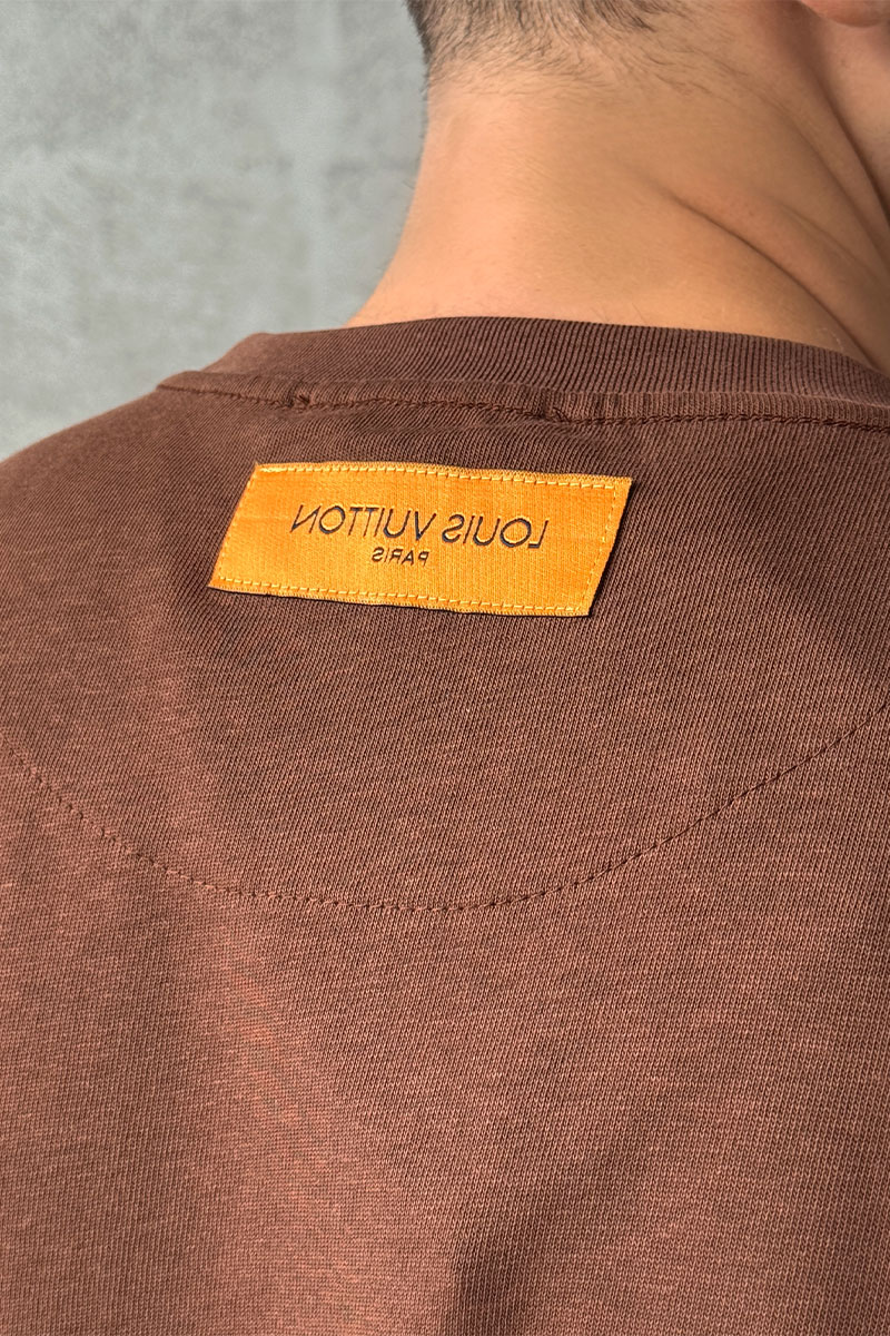 Lоuis Vuittоn Коричневая оверсайз футболка Nigo Heart Logo