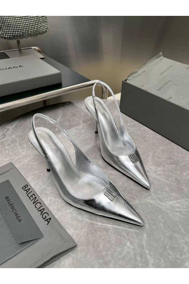 Balenciaga Женские кожаные туфли на каблуке premium