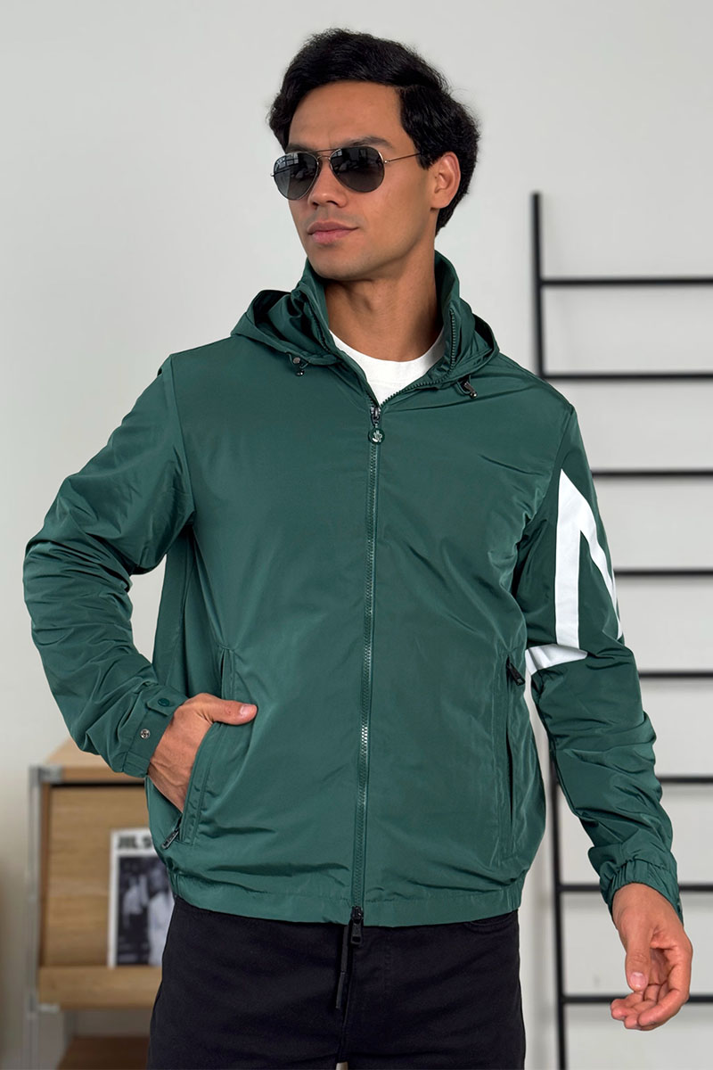 Moncler Мужская зелёная ветровка Fetuque