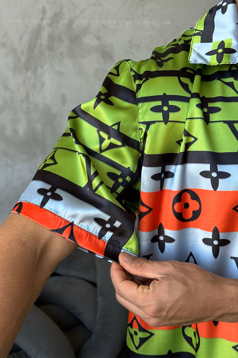 Lоuis Vuittоn Брендовая мужская рубашка Monogram All-over