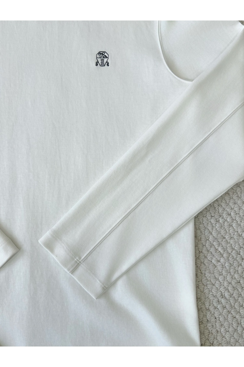 Designer Мужской белый лонгслив Premium