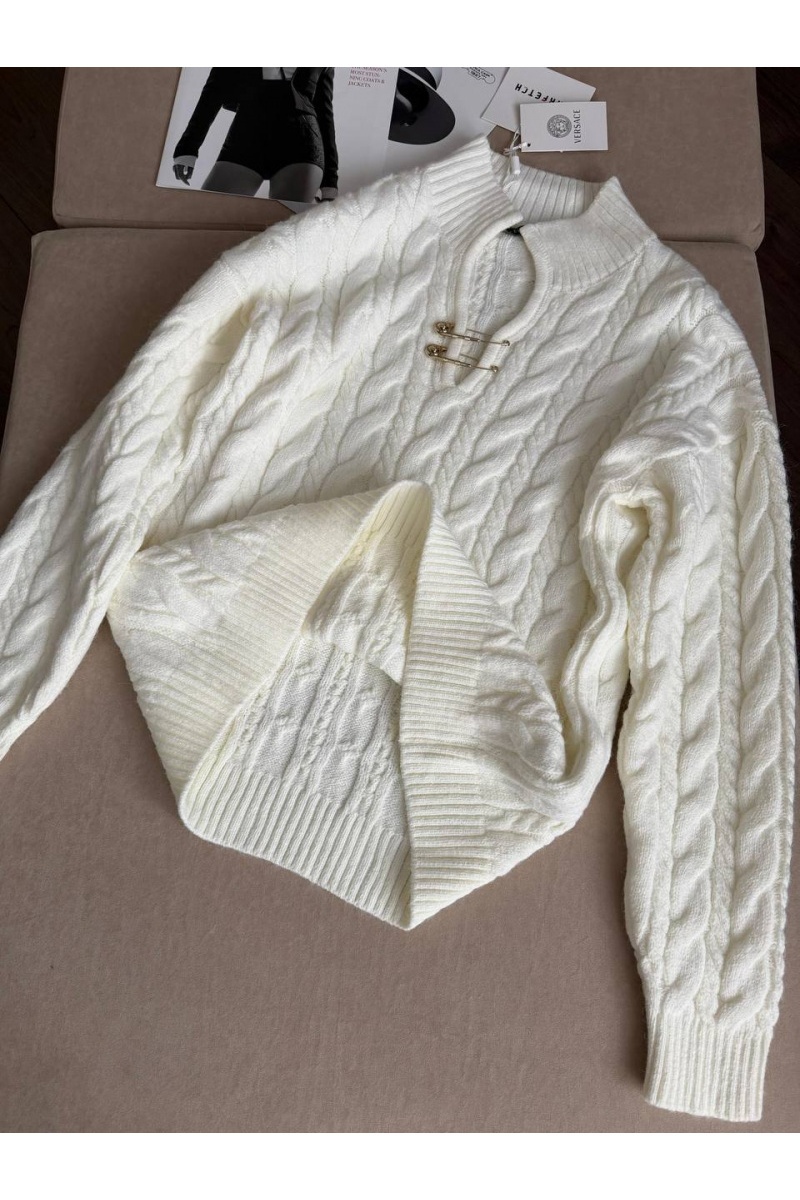 Versace Женский шерстяной свитер premium - White
