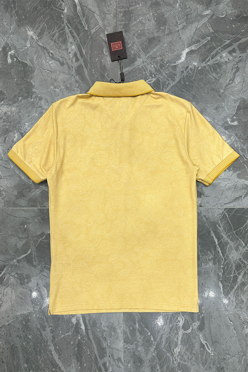 Etro Жёлтое поло с узором пейсли