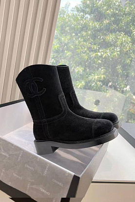 Женские замшевые сапоги Premium - Black
