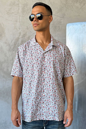 Мужская белая рубашка floral-print 