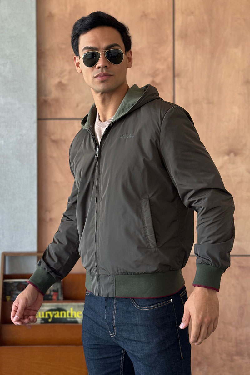 Loro Piana Мужская ветровка зелёного цвета