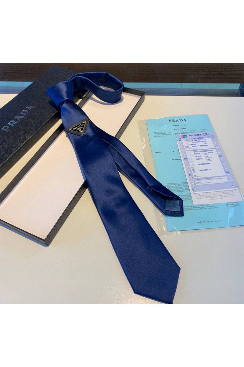 Prada Классический галстук тёмно-синего цвета