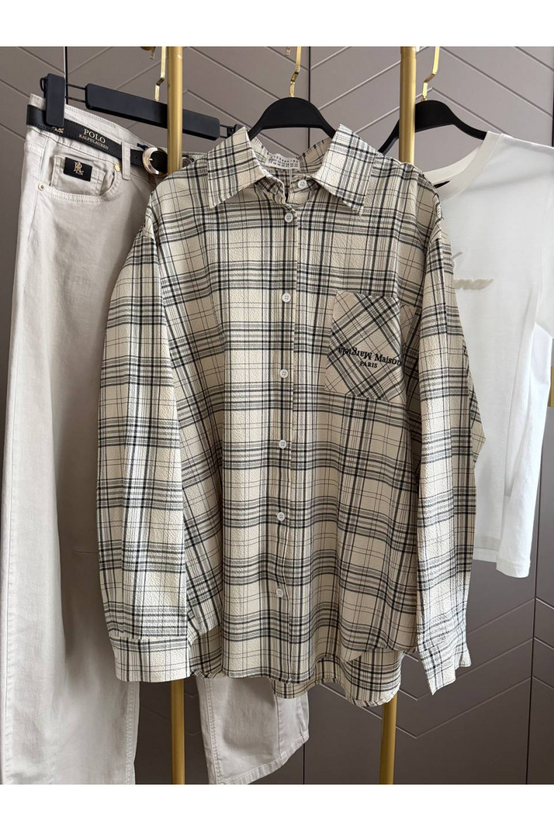 Designer Clothing Женская оверсайз рубашка в клетку Maison Margiela premium