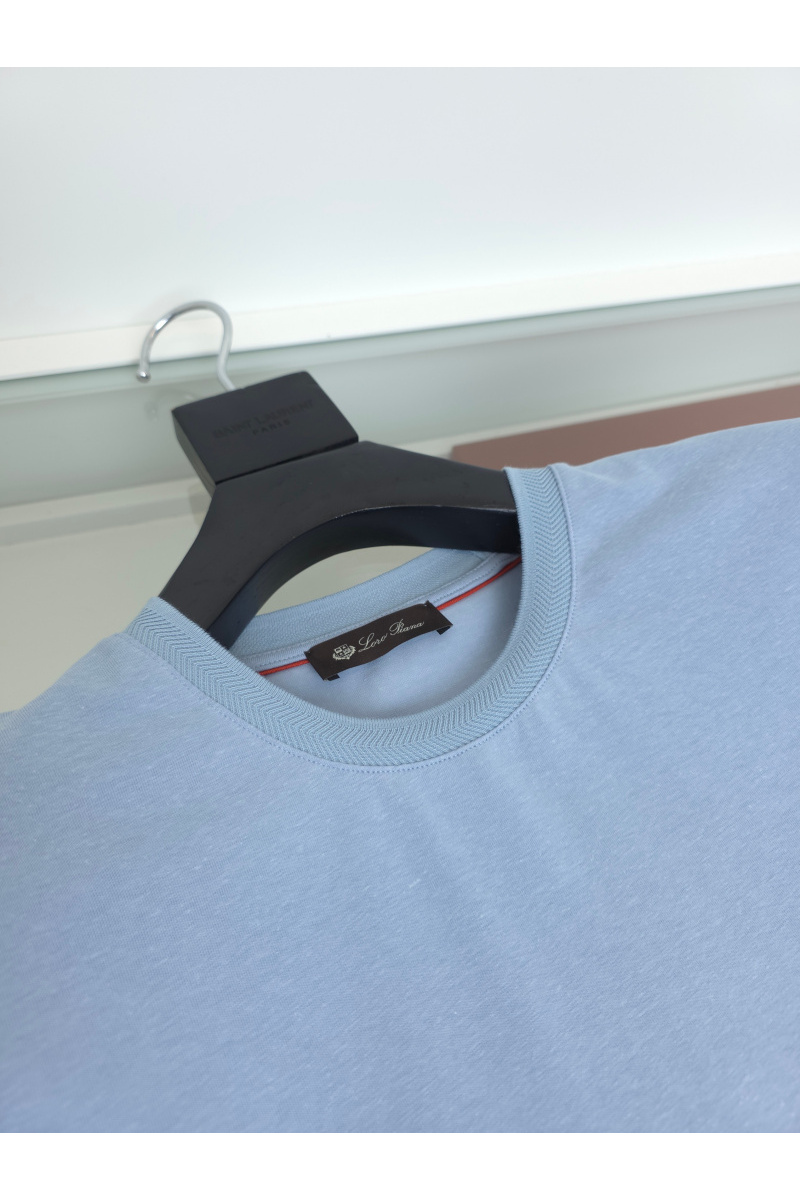 Loro Piana Мужская голубая футболка premium