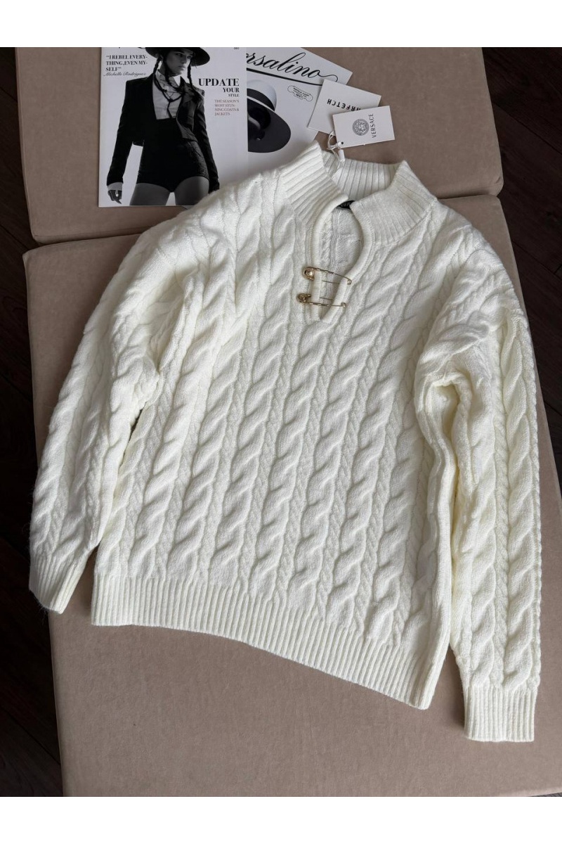 Versace Женский шерстяной свитер premium - White