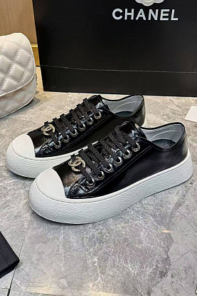 Женские кожаные кроссовки Chanel premium