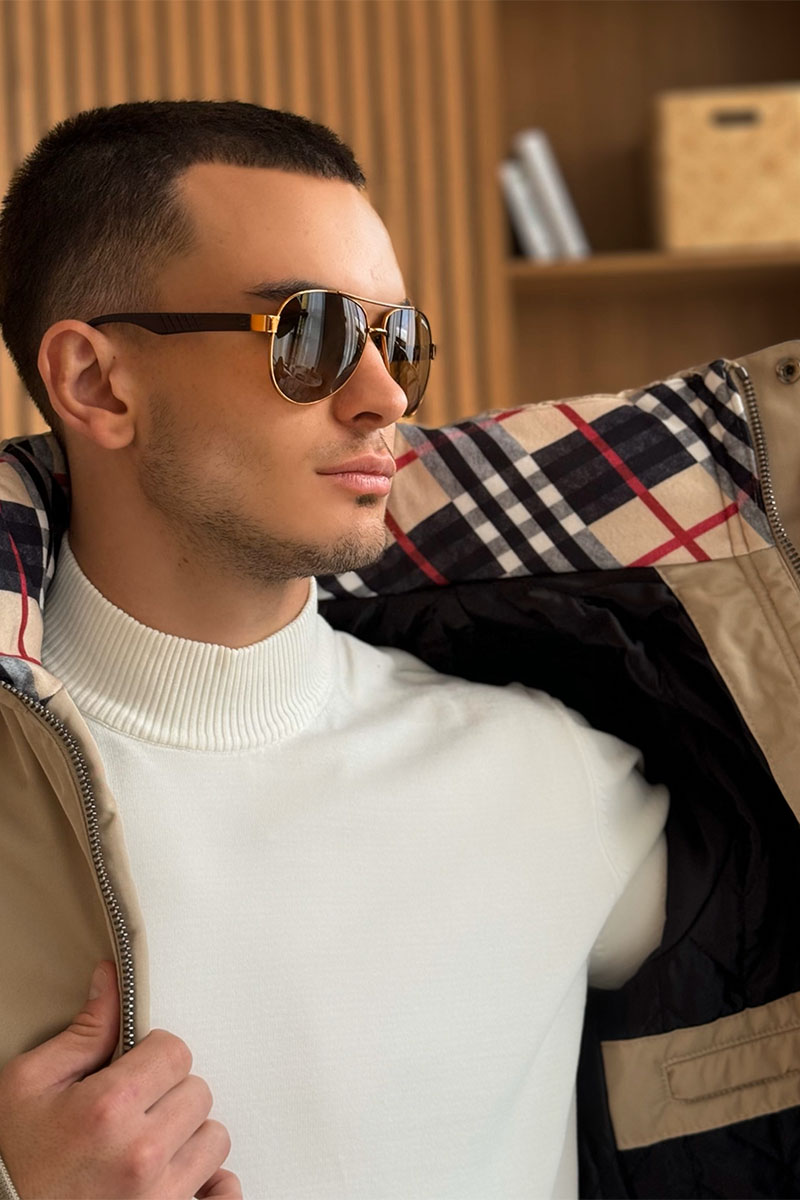 Burberry Мужское пальто бежевого цвета