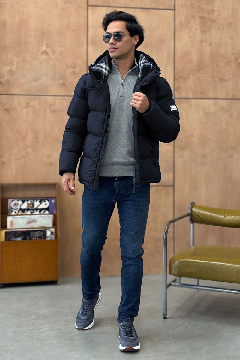 Burberry Синяя куртка со съёмными рукавами Lockwell logo-patch