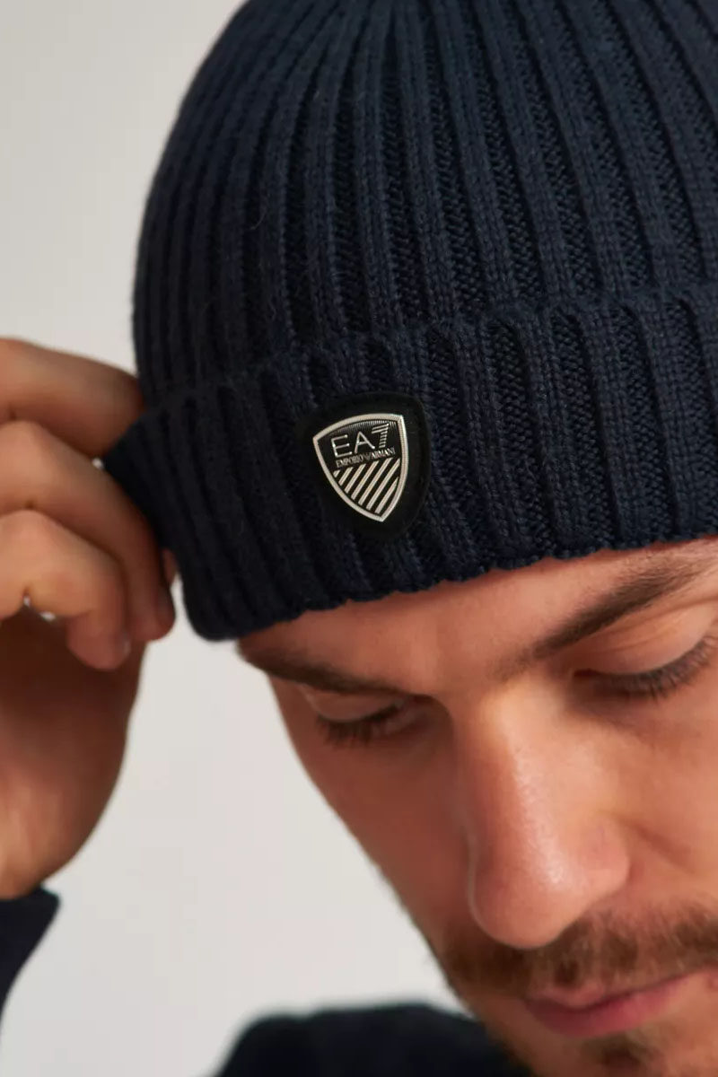 Emporio Armani EA7 Шапка logo-plaque - Navy 