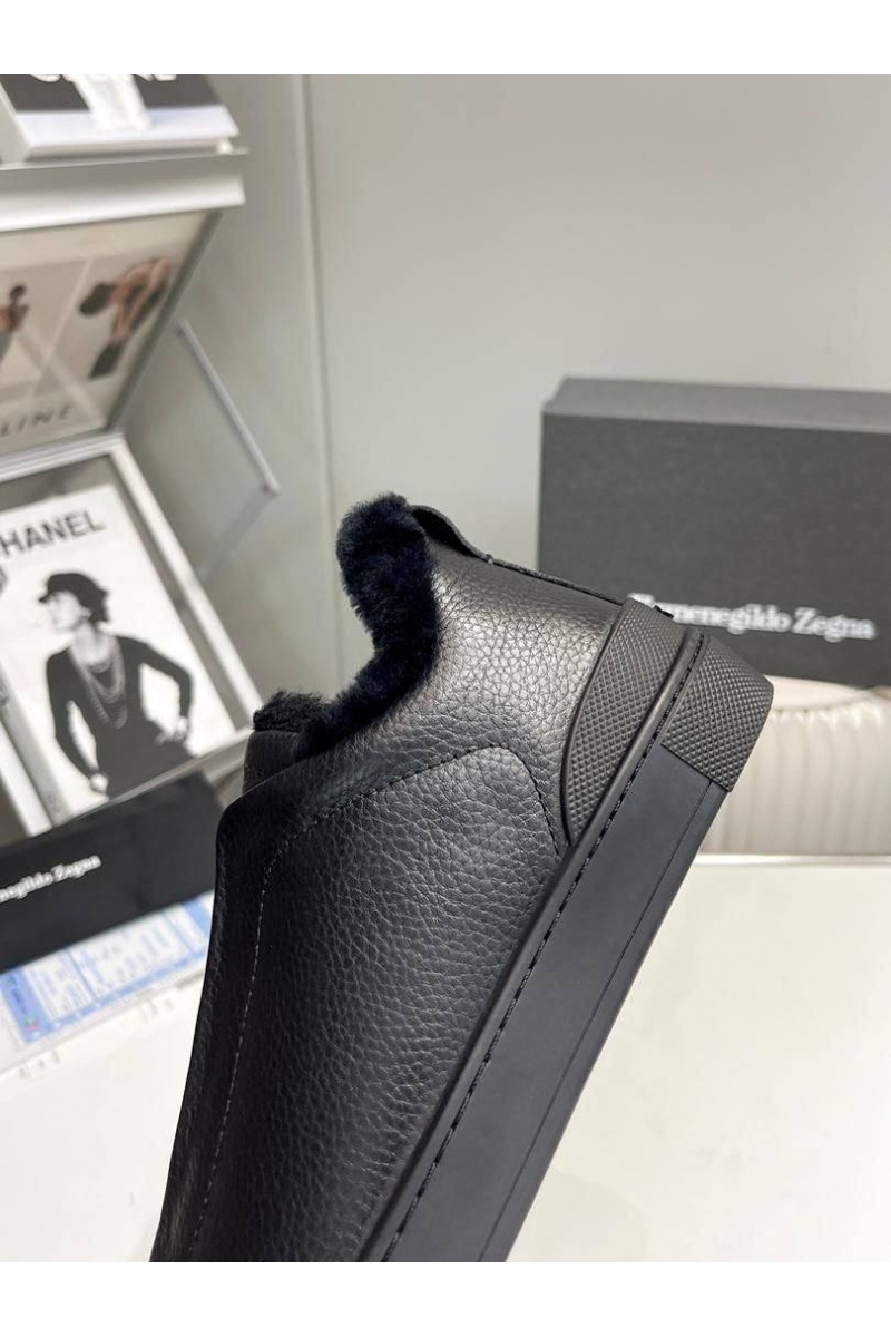 Zegna Кроссовки с мехом Triple Stitch