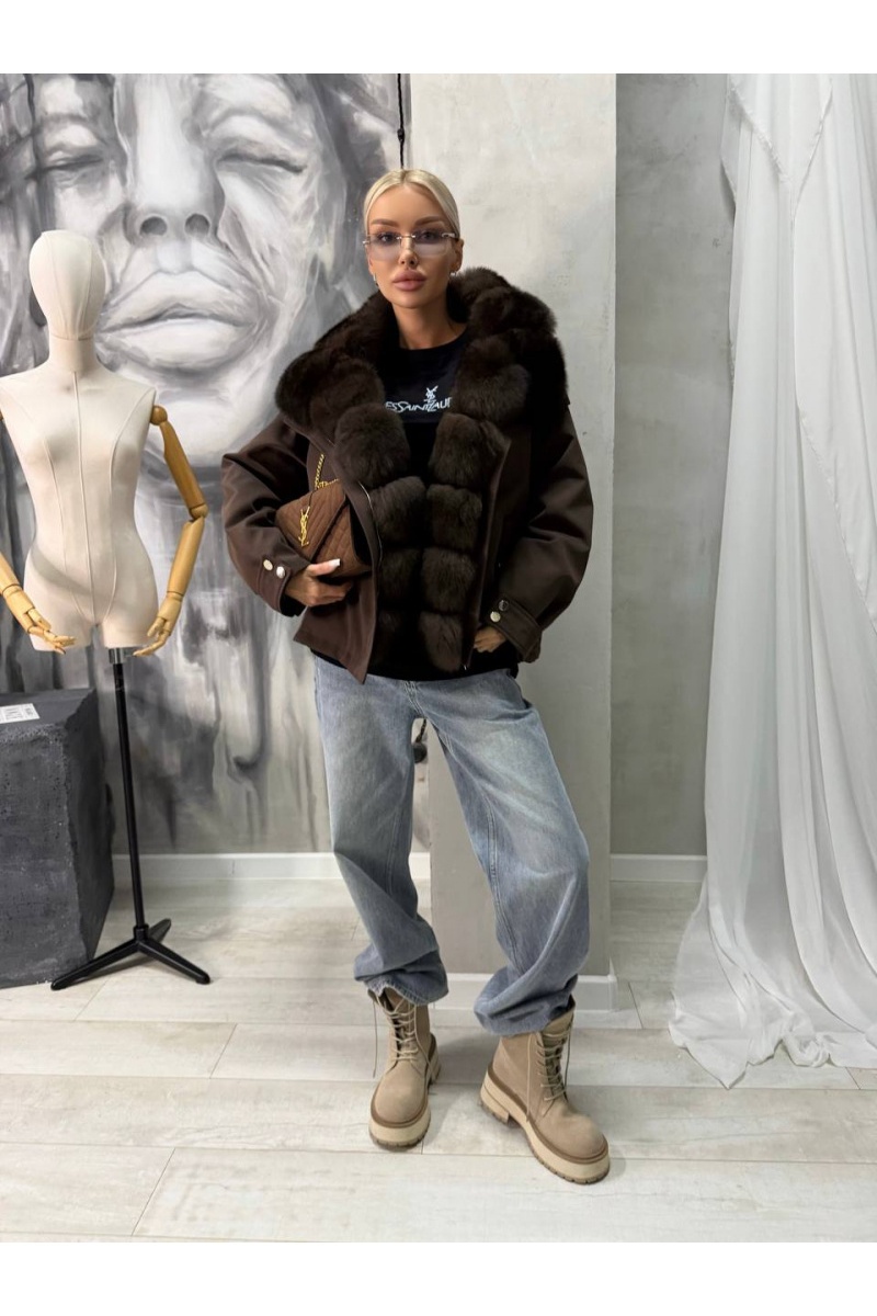 Max Mara Женская парка с натуральным мехом premium