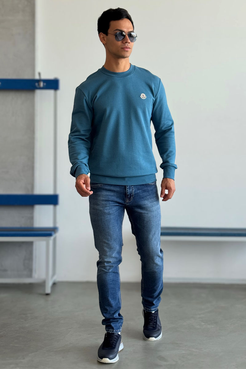 Moncler Свитшот голубого цвета logo-patch