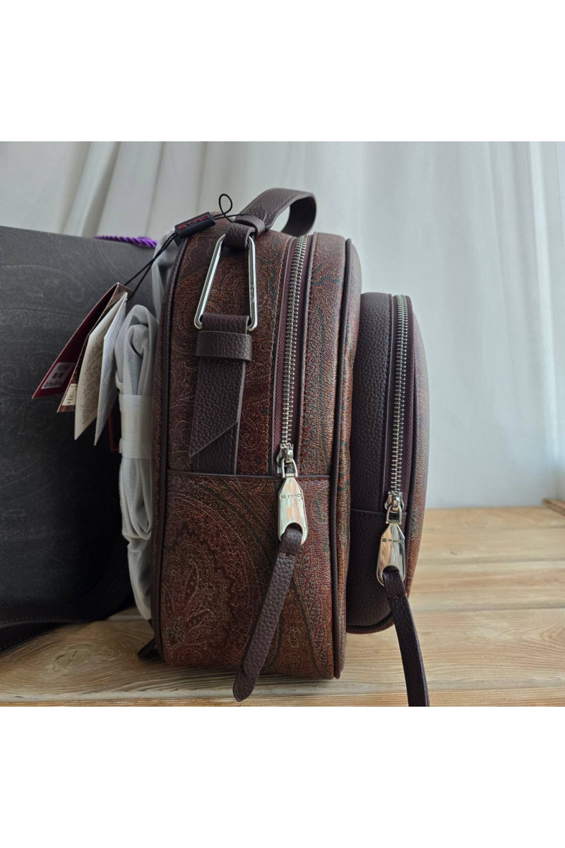 Loewe Кожаный рюкзак с узором плейсли 30x24 см