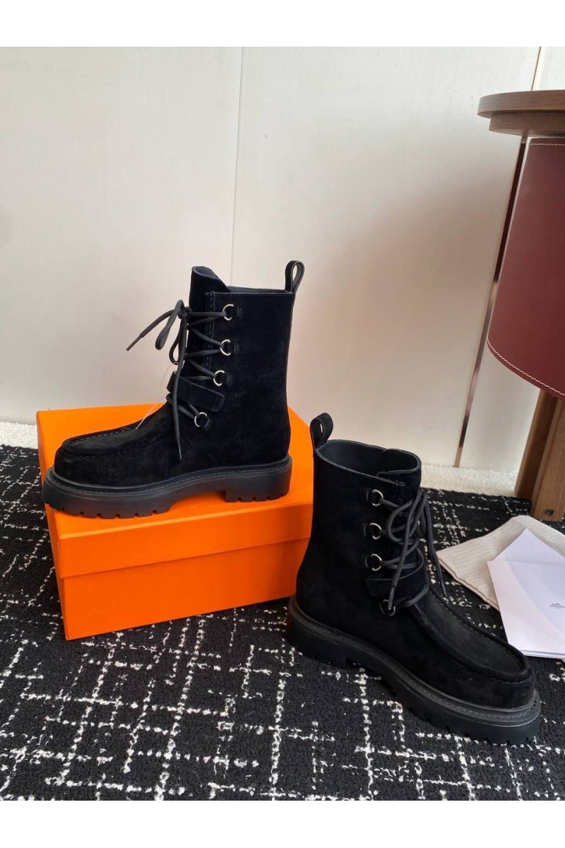 Hermes Женские замшевые ботинки Land Ankle premium