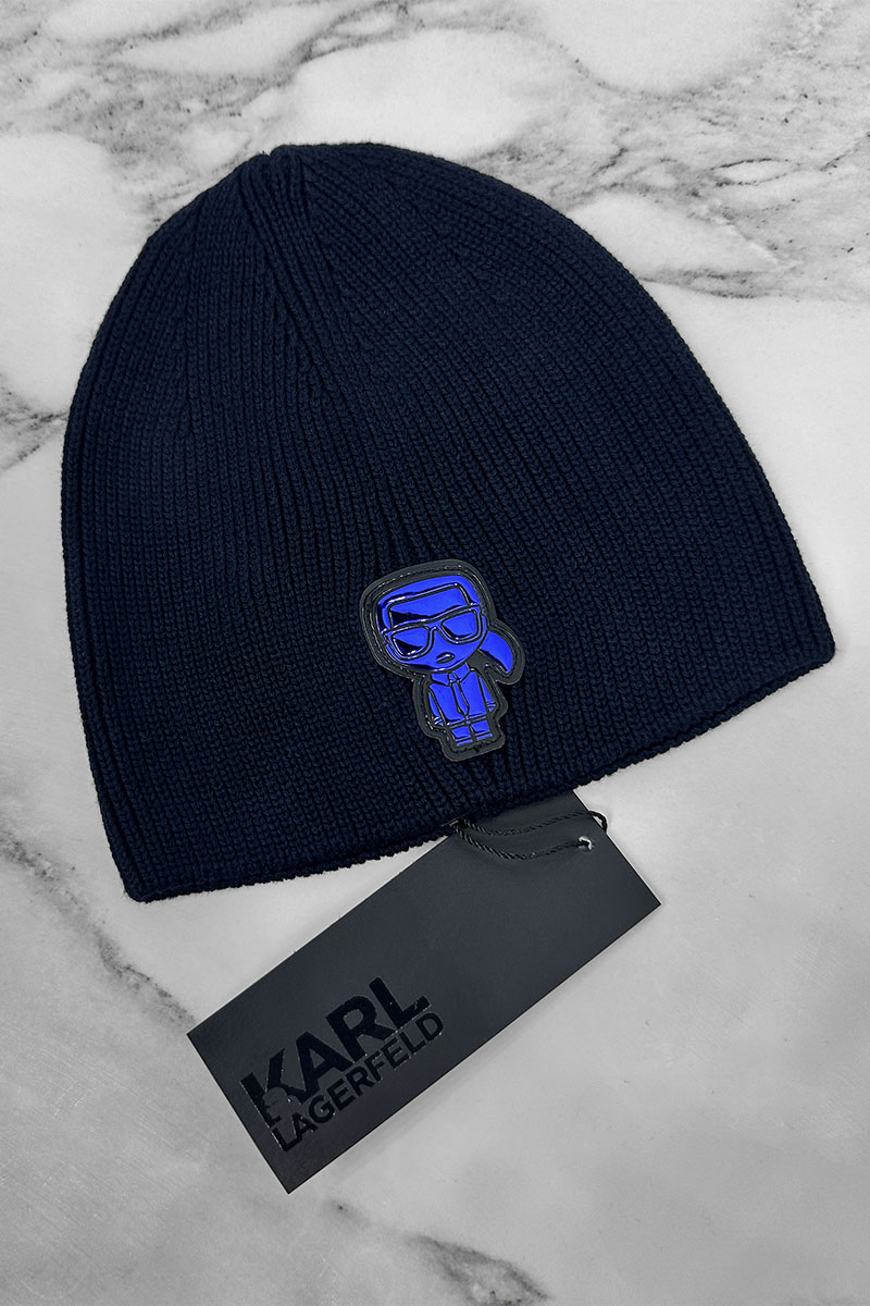 Company КL Мужская шапка тёмно-синего цвета logo-patch
