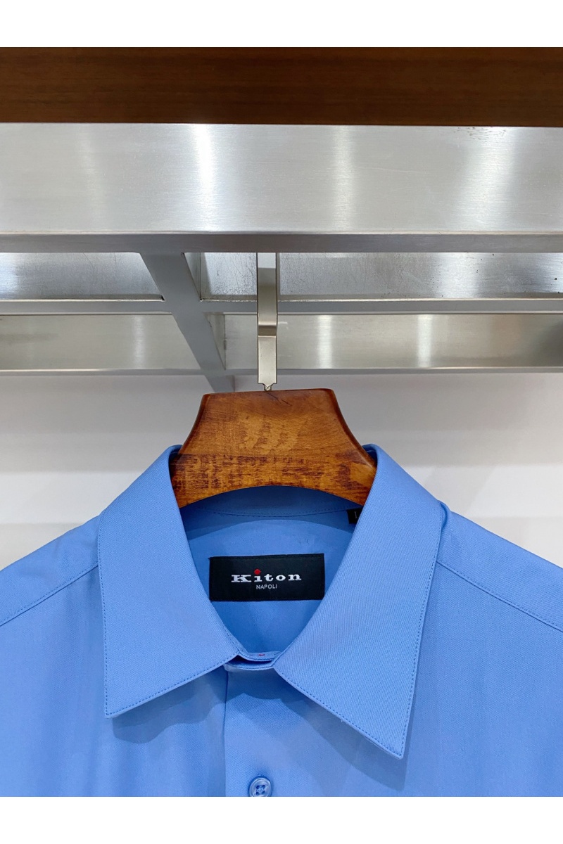Kiton Мужская синяя рубашка premium