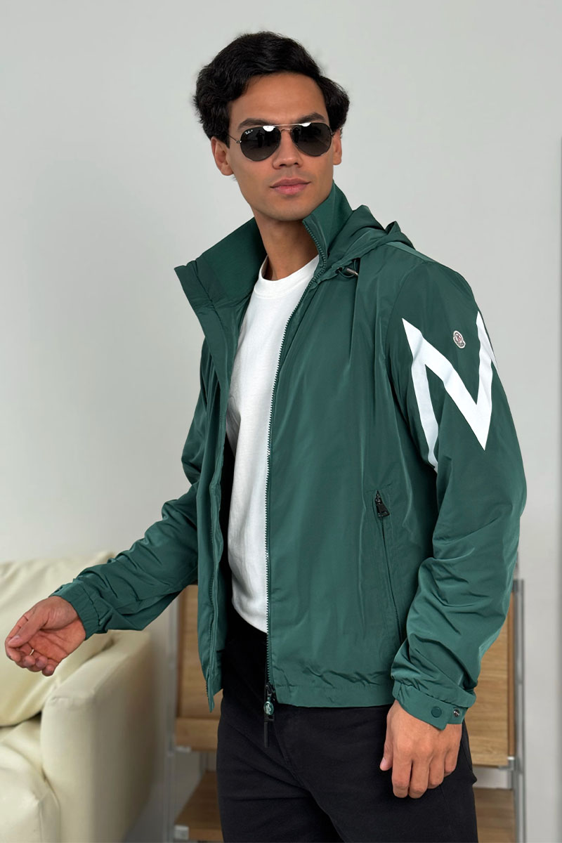 Moncler Мужская зелёная ветровка Fetuque