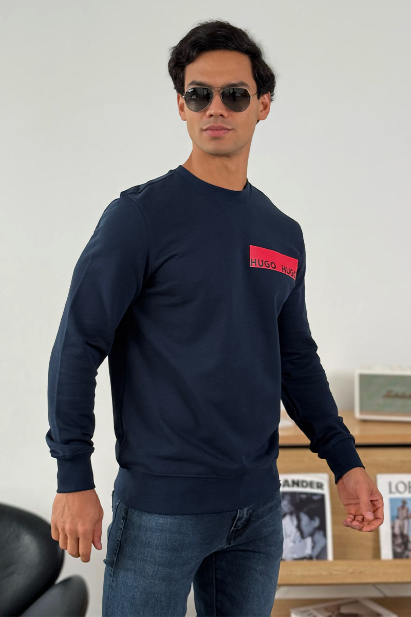 Hugо Воss Тёмно-синий свитшот Dranach chest-tape