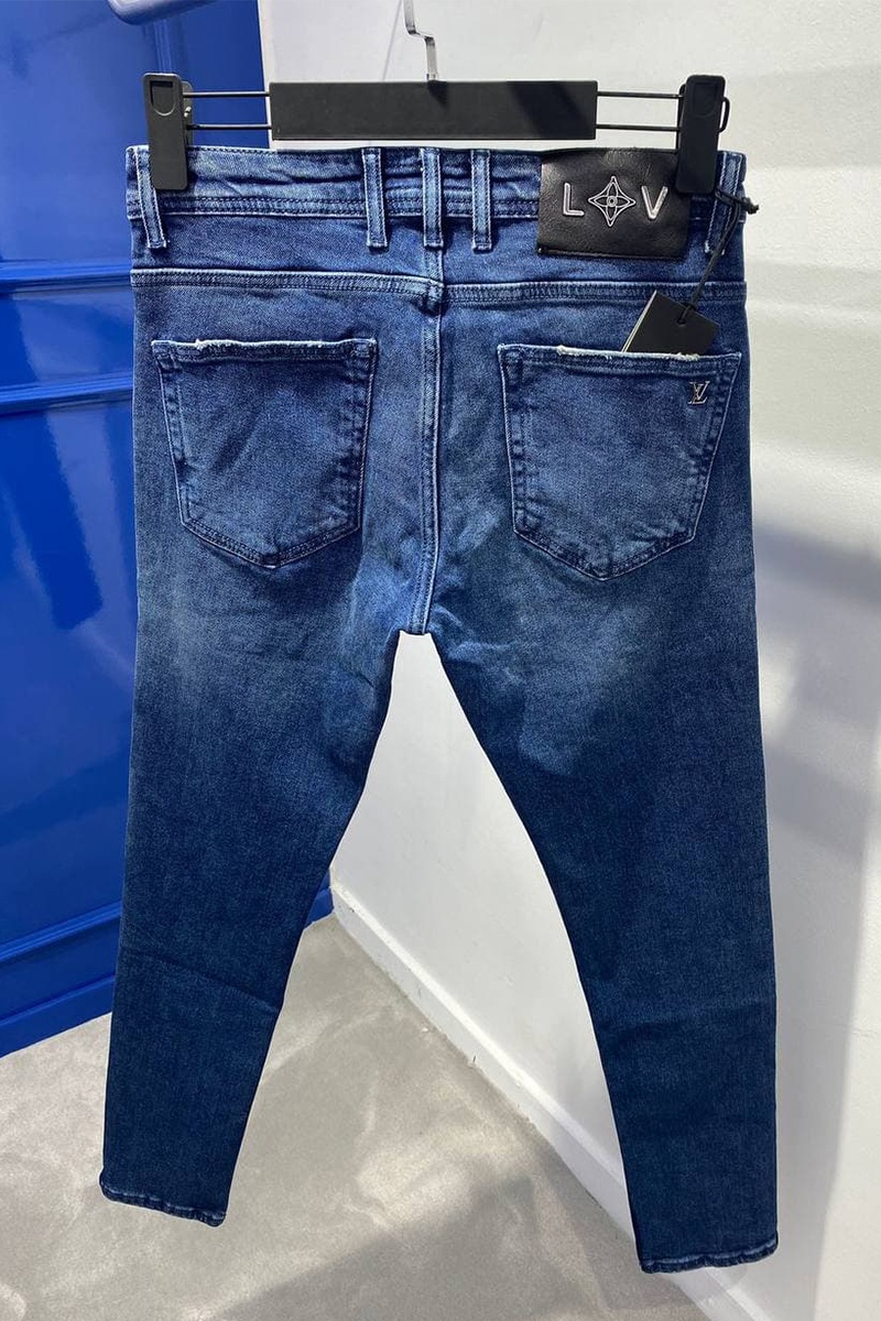 Lоuis Vuittоn Мужские брендовые джинсы синего цвета
