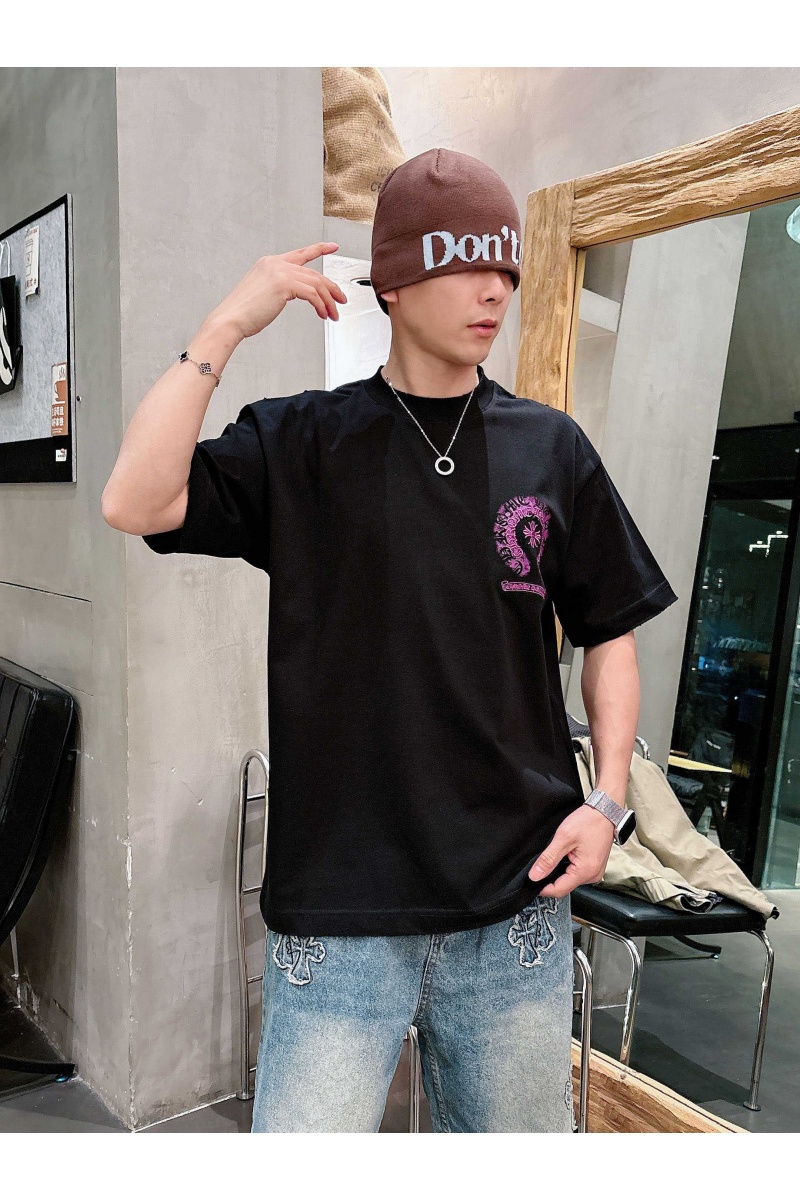 Chrome Hearts Чёрная оверсайз футболка premium