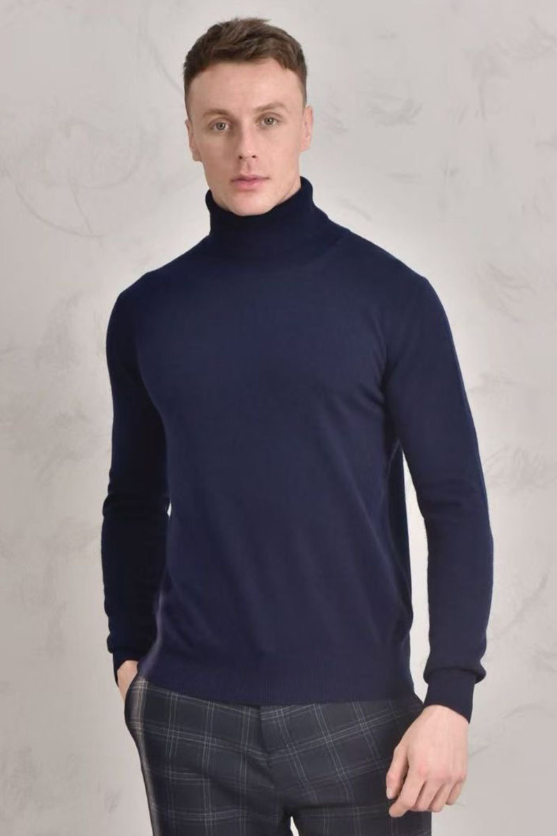 Loro Piana Мужская водолазка Premium - Dark Blue
