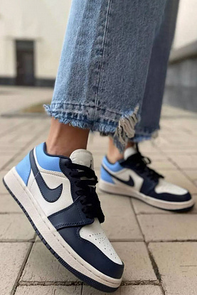 Кроссовки AJ1 Low - Navy / White / Blue