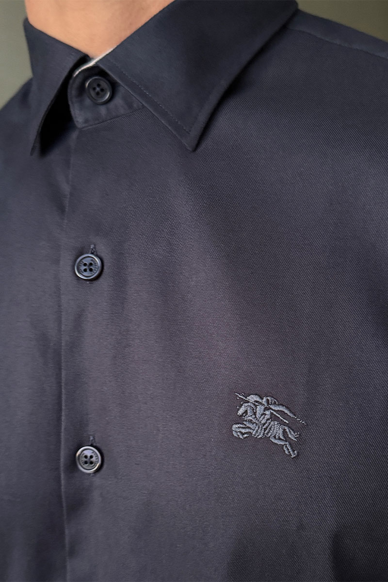 Burberry Мужская рубашка logo-embroidered - Navy
