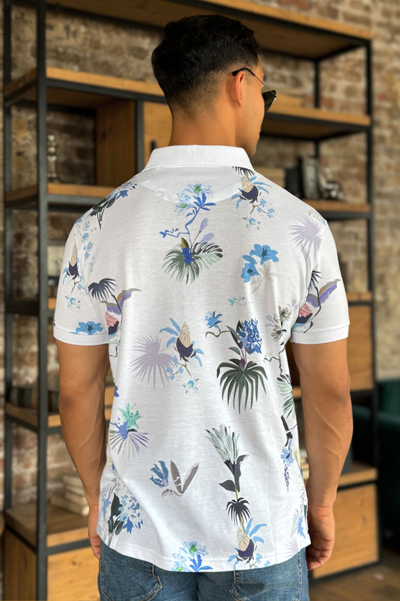 Etro Мужское поло "Floral" - White 