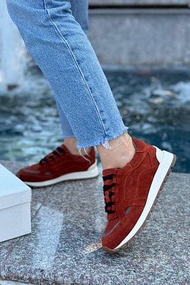 Женские замшевые кроссовки Monili - Red