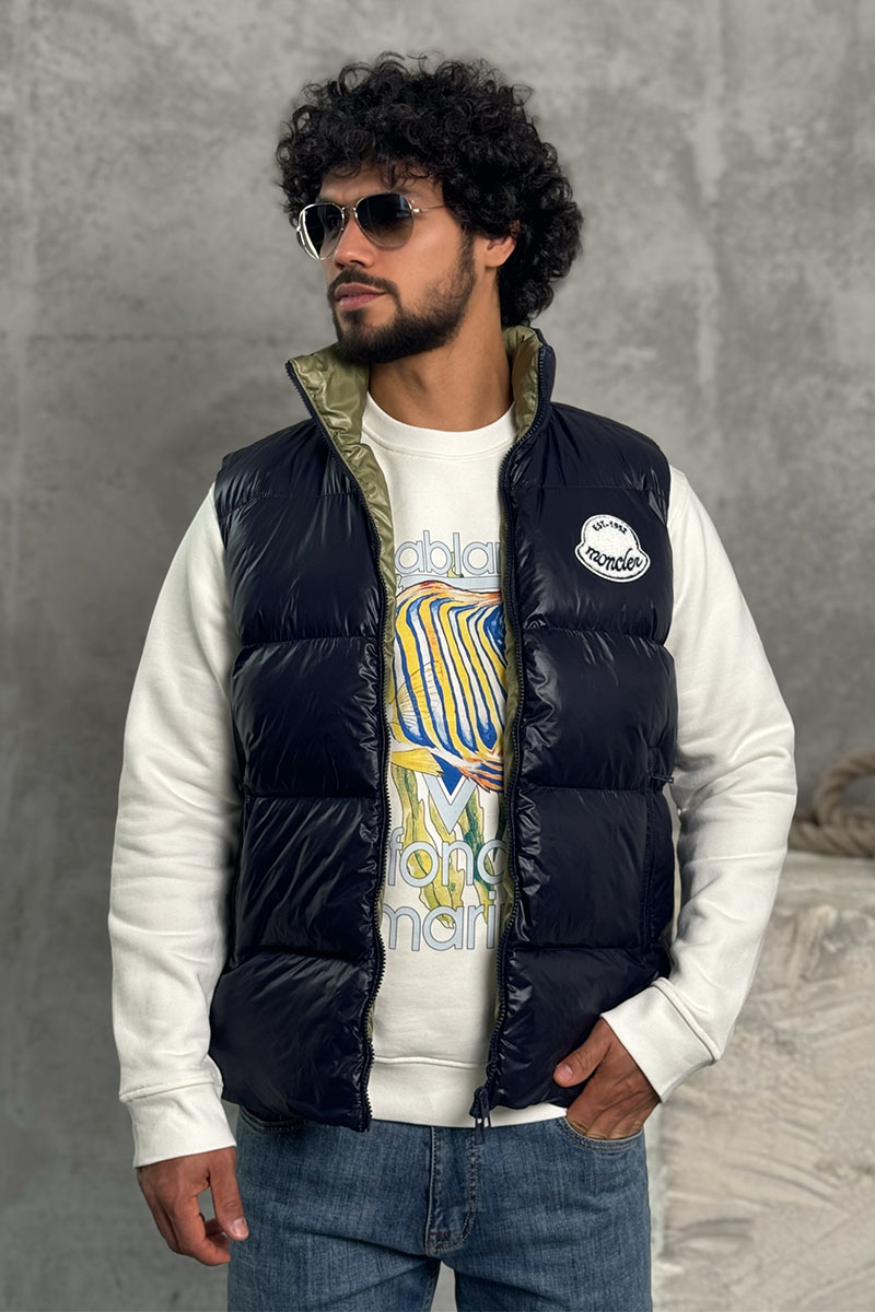 Moncler Утеплённый жилет синего цвета