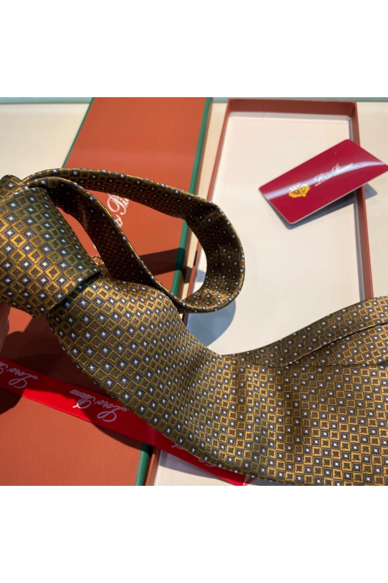 Loro Piana Галстук geometric logo-print premium - Brown