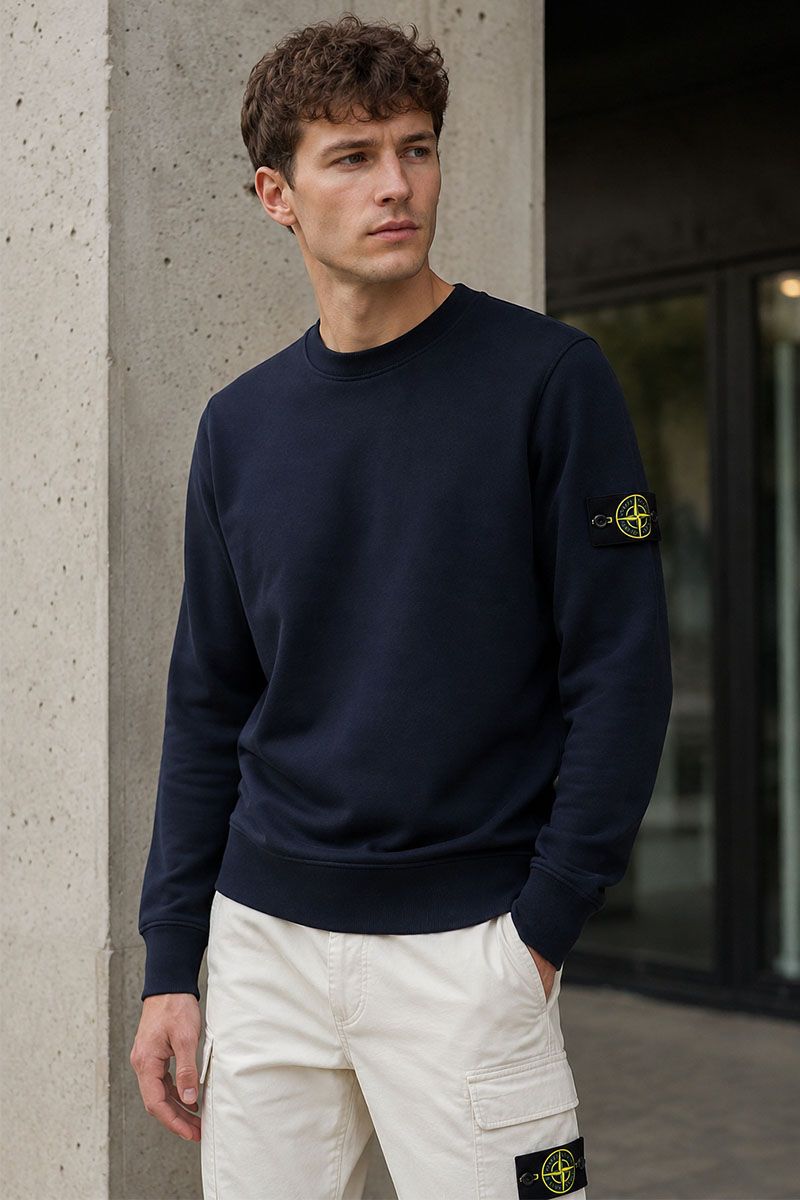 Stone Island Свитшот тёмно-синего цвета compass-patch