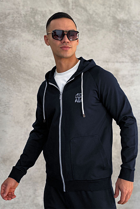 Кофта на молнии logo-embroidered - Navy