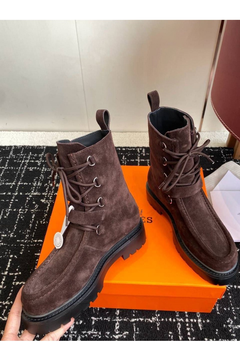 Hermes Женские замшевые ботинки Land Ankle premium