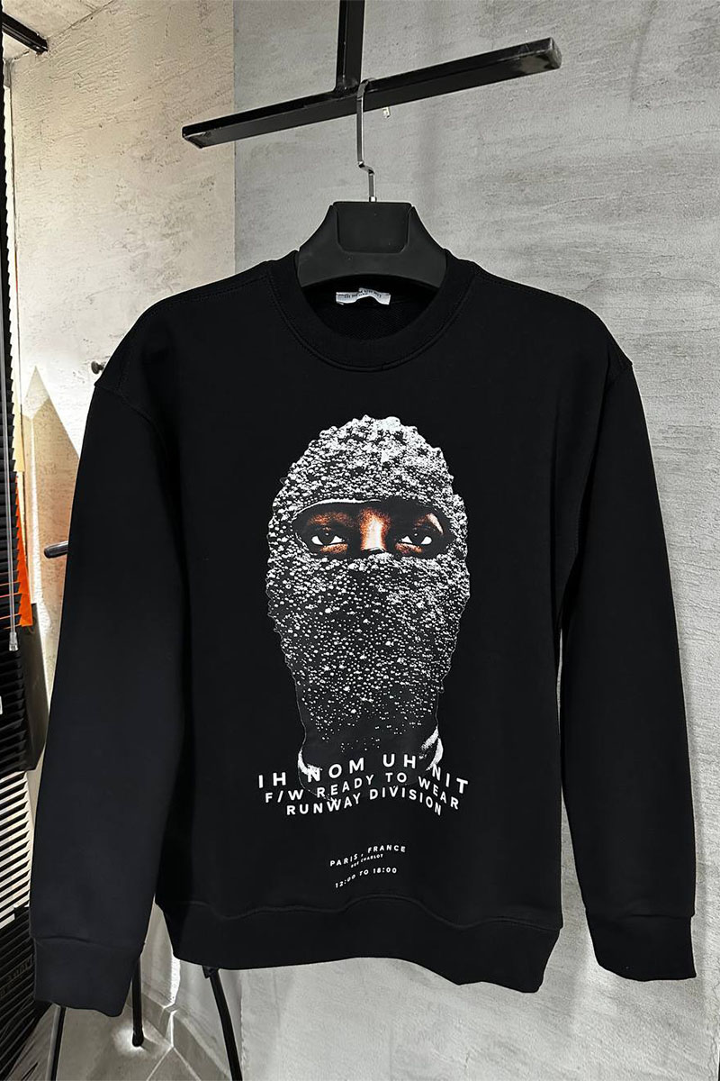 Designer Clothing Мужской чёрный свитшот Ih Nom Uh Nit Black Mask logo-print