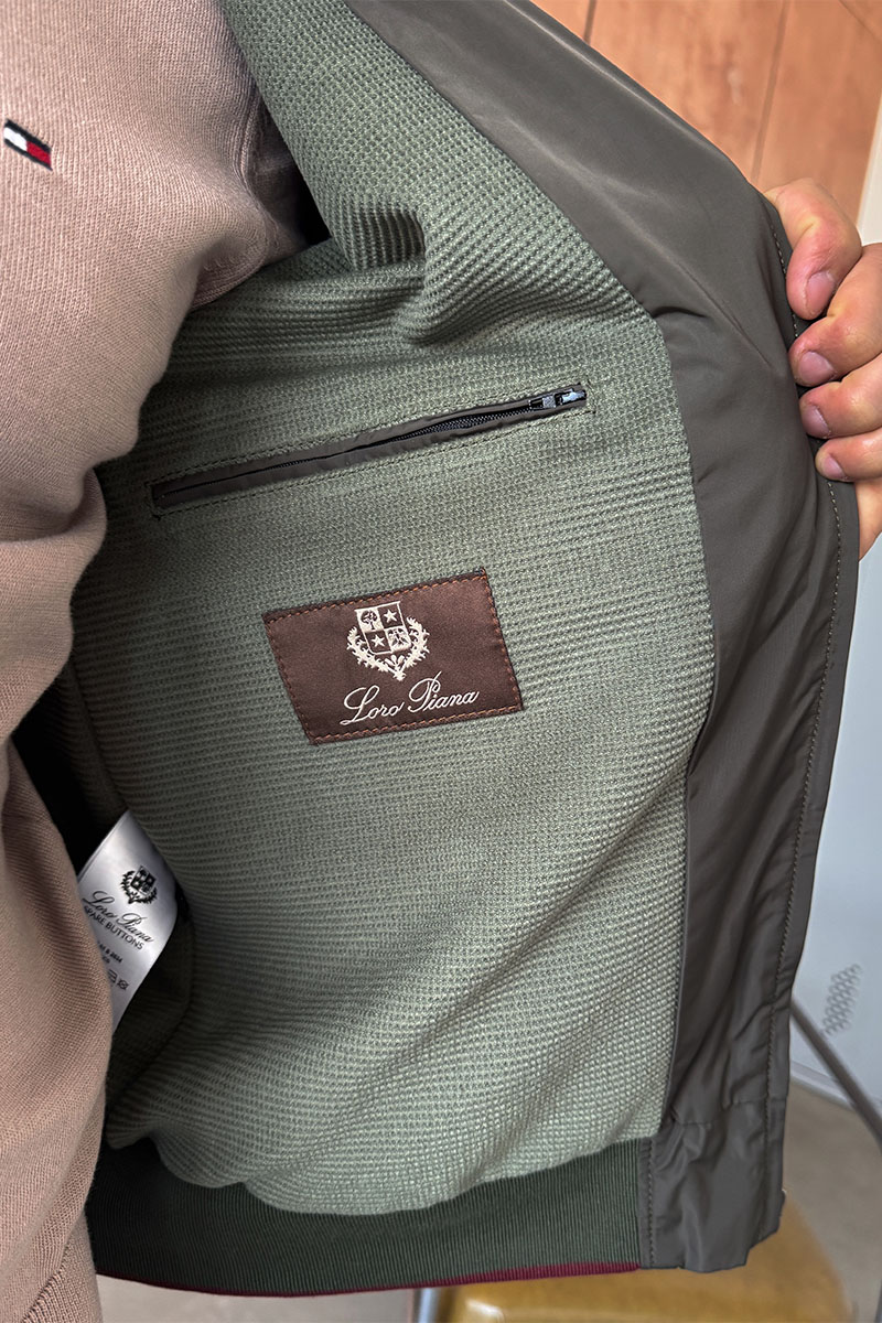 Loro Piana Мужская ветровка зелёного цвета