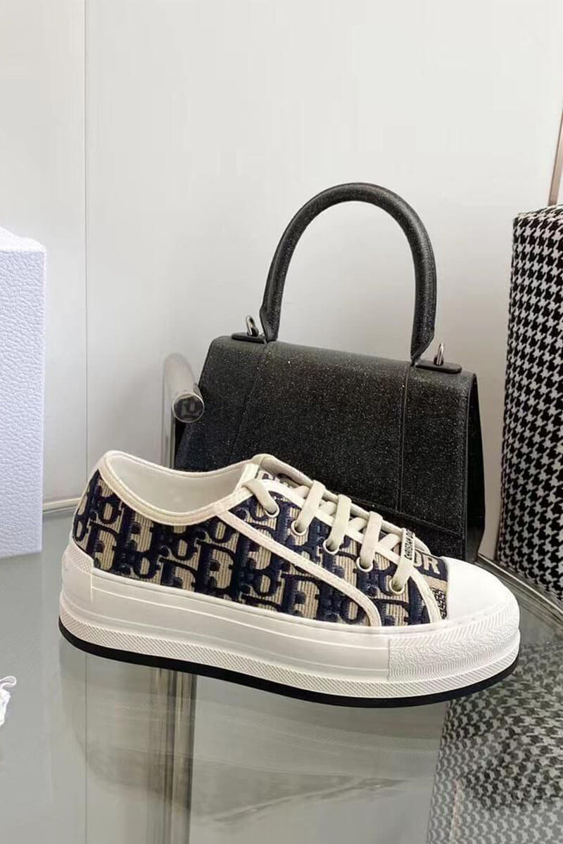 Dior Женские кеды на платформе Walk'n' - Black 