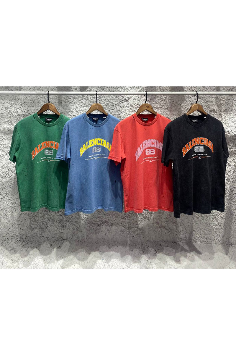 Balenciaga Оранжевая оверсайз футболка с рваной отделкой